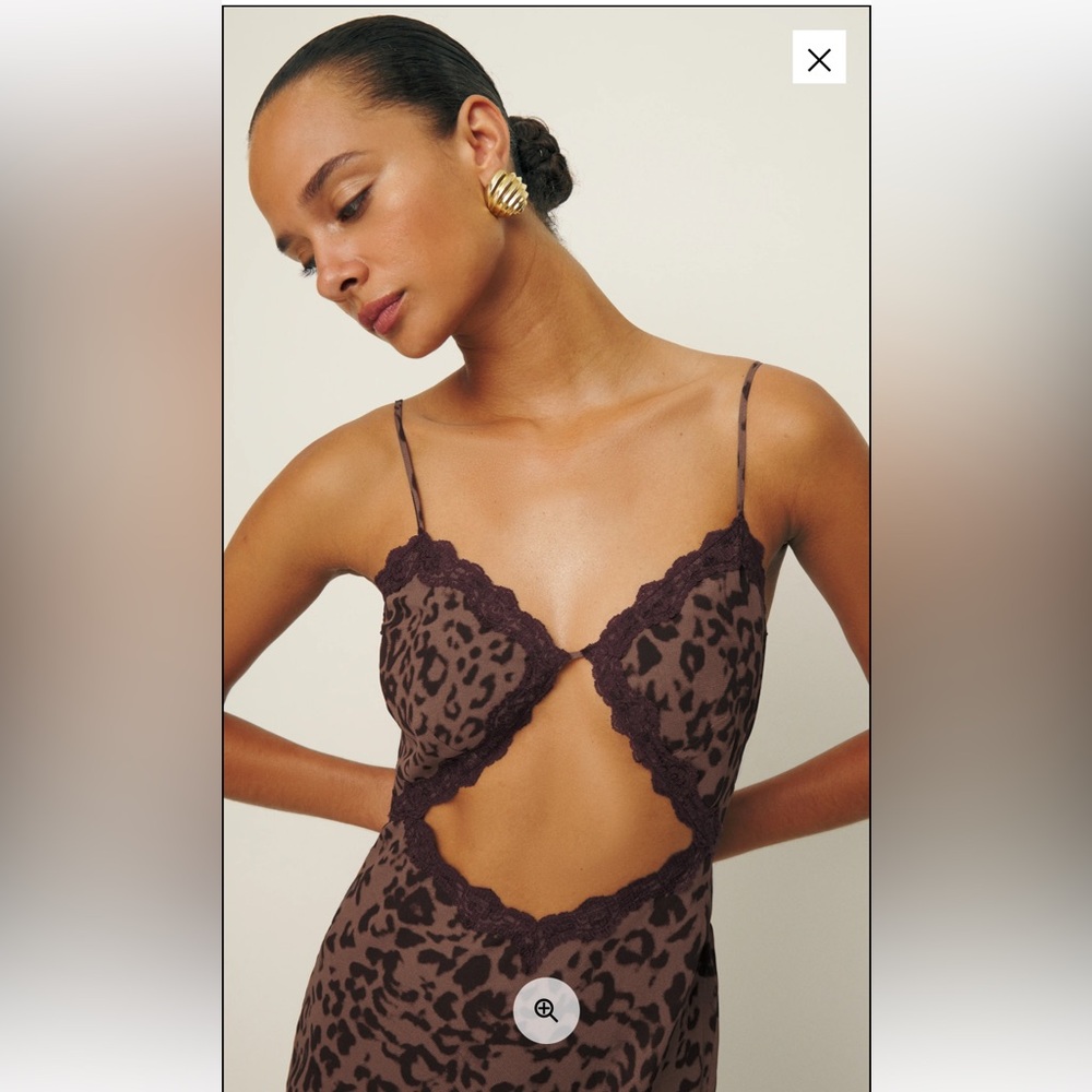 Reformation Brown Leopard Print Dress